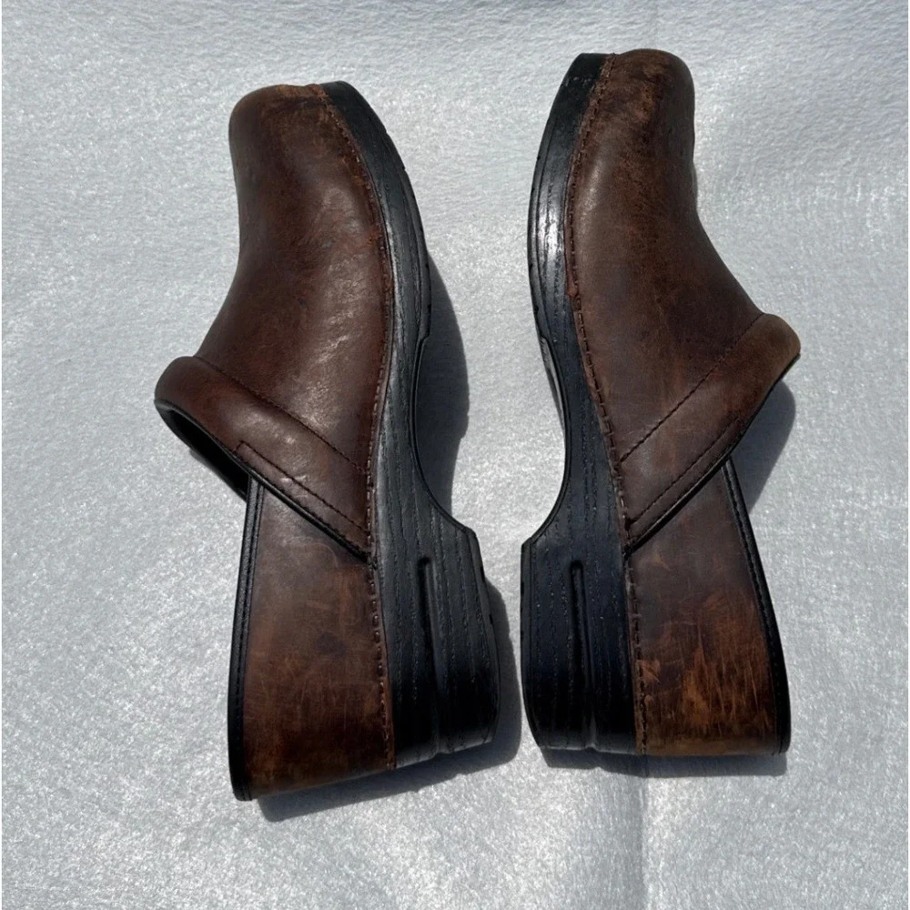 Dansko Professional Clogs Men 47 Brwn Antique Distressed Leather Nurse 208780202